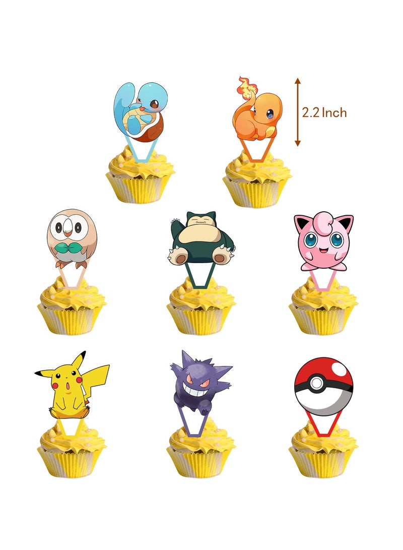 عام ديكور حفل عيد ميلاد بموضوع "بوكيمون" (Pokémon Theme Birthday Party Decoration): لفافة عيد ميلاد بها لافتة الكعكة القابلة للسحب من بوكيمون، بطاقة إدخال الكعكة، بالونات، تحف حلزونية من البالونات، وجميع مستلزمات الديكور الخاصة بحفل عيد ميلاد بوكيمون. - Image 4