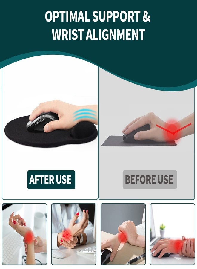 eulps Mouse Pad with Wrist Rest, Comfortable Computer Mousepad with Gel Wrist Support Smooth Surface and Non-Slip PU Base for Pain Relief, Laptop, Office & Home (Tropical Plants) - Image 4
