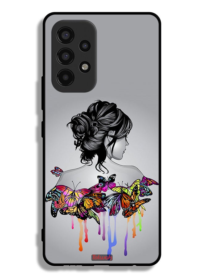Tolwak Samsung Galaxy A53 5G Protective Case Cover Butterflies And Girl Abstract Art - Image 1