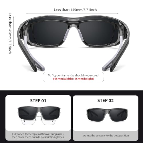 FIMILU 2PCS Polarized Sunglasses Fit Over Glasses for Men, Wrap Around Sunglasses for Driving & Outdoor UV400 Protection - Image 4