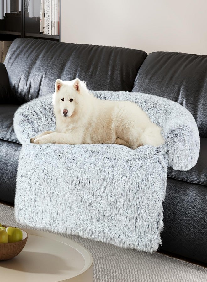 Wn's Day Luxurious Dog Couch Bed Protector for Dogs Memory Foam, Removable Fluffy Plush Pet Couch Cover for Dogs Washable, Calming Dog Sofa Beds, Waterproof Couch Protector, Pet Beds Mats for Couch(XXL) - Image 1