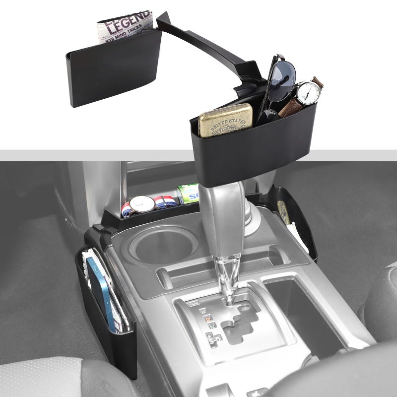 JWWY Gear Shift Shifter Storage Box Center Console Organizer Tray Fit for 20102025Toyota 4runner interior AccessoriesTransmission Console Storage Bin Compartment ABS Black 3pcs
