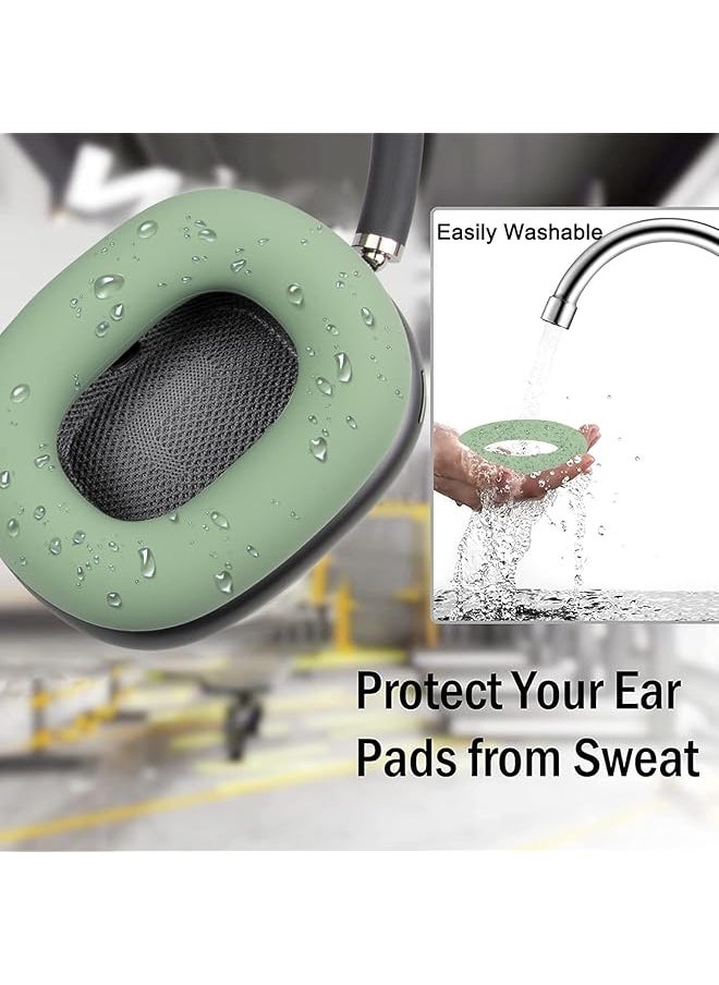 erorex - Silicone Ear Pads Cover Protector For Airpods Max Headphones Cushions Sweatproof Easily Washable Rugged Durability Green - Image 1