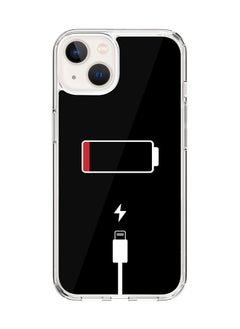 Classic Clear for Apple iPhone 14 Case Hybrid Soft Cover Flexible Edges Anti Drop TPU PC Gel Thin Transparent Cover [ Designed for Apple iPhone 14 ] - Battery Empty Full Print