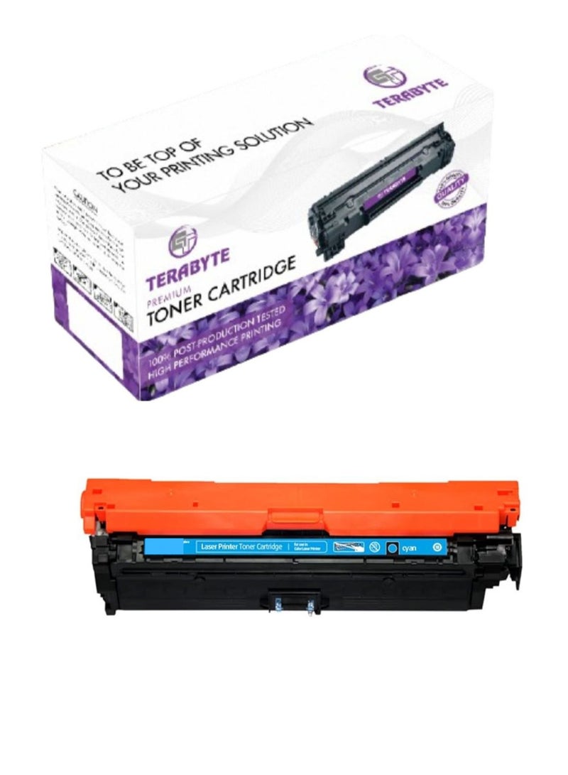 Terabyte 307A (CE741A ) Toner Cartridge Compatible For Color Laser Jet Series CP5220 CP5221 CP5223 CP5223dn CP5223n CP5225dn Printer (CE741A Cyan) - Image 1