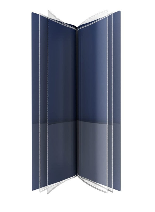 Nicky's Folders Nicky's® Multi Pocket Organizer, 10 or 14 Page Folder, Waterproof, Patented Tear-Resistant, Flexible Plastic, Proudly Made in USA, Binder Substitute. (10-in-1 Clear Inside/Navy Blue Outside) - Image 1