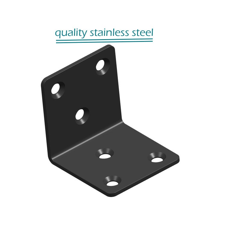 Aufuga Black Stainless Steel Shelf Bracket,Joint Right Angle Bracket,L Shape Heavy Duty Metal Corner Brace Shelf Supporter for Wood Aufuga (10, 2x2x2) - Image 3