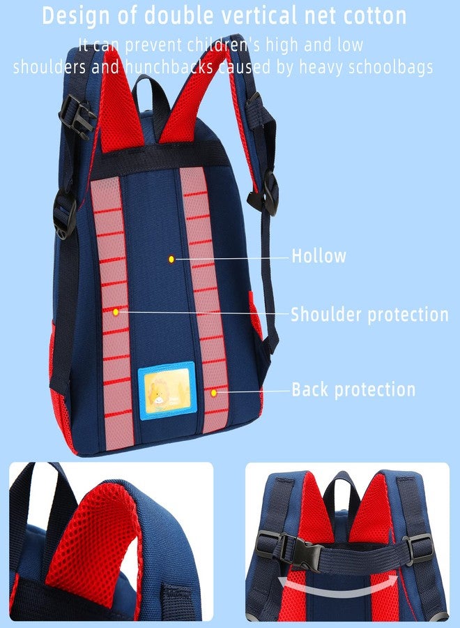 willikiva حقيبة ظهر للأطفال الصغار من ويليكيفا بتصميم سيارة ديناصور، مناسبة للأولاد والبنات، مقاومة للماء، حقيبة ما قبل المدرسة (أحمر لحفلات الموسيقى) - Image 5