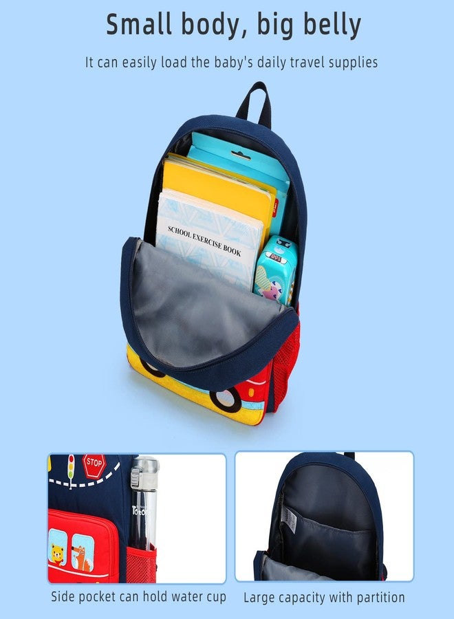 willikiva حقيبة ظهر للأطفال الصغار من ويليكيفا بتصميم سيارة ديناصور، مناسبة للأولاد والبنات، مقاومة للماء، حقيبة ما قبل المدرسة (أحمر لحفلات الموسيقى) - Image 4