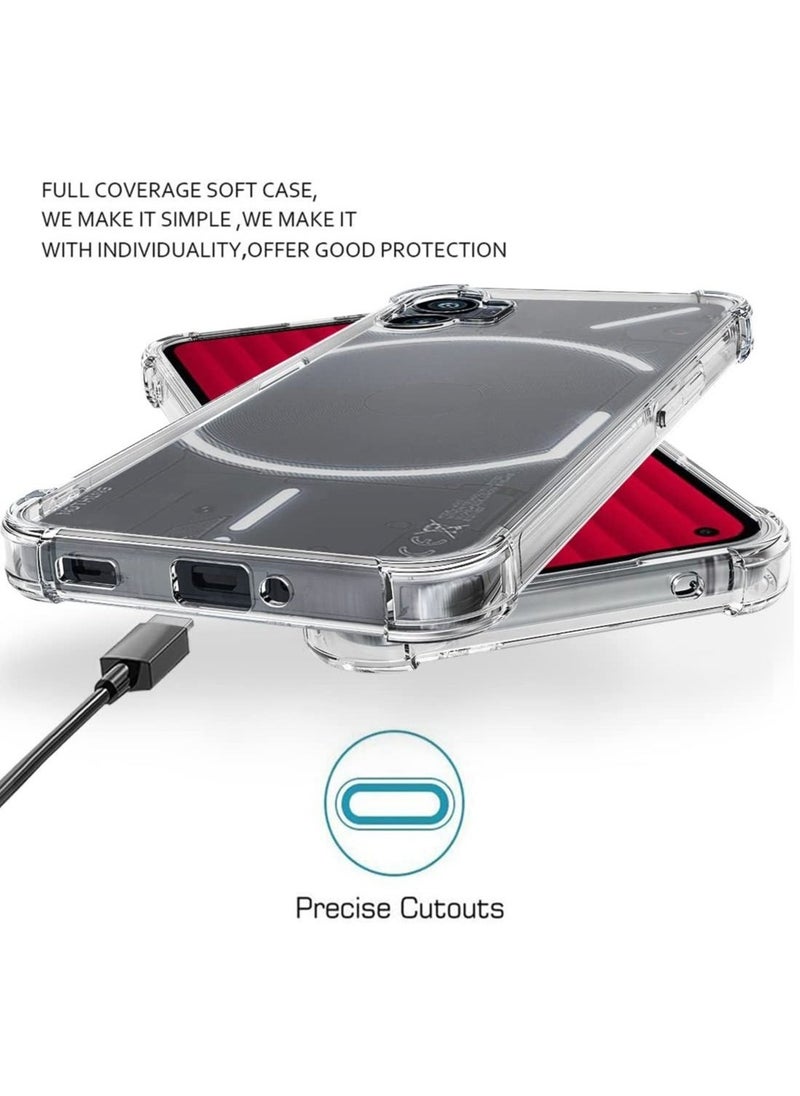 Raxoom Nothing Phone 1 Case Clear Transparent with 2pcs Screen Protector Reinforced Corners TPU Shock-Absorption Flexible Cell Phone Cover for Nothing Phone 1(Clear) - Image 4