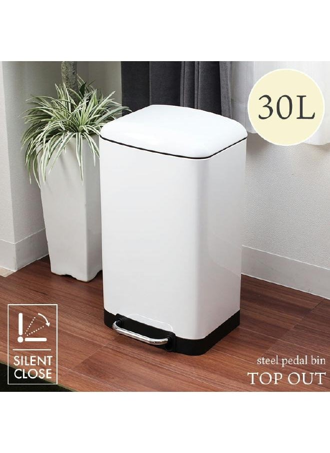 LOFT - SOFTCL,TRASH BIN-30L,L34XP30.5XH61CMS,WHITE,IRON-133680 - Image 1