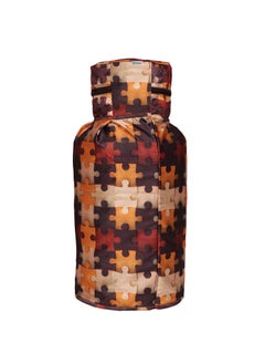 E-Retailer ERetailer Polyester 3Layered Digital Printed LPG Gas Cylinder Cover with Zip Enclosure ColorGeometric Brown Size26x14 Inches  - Image 5