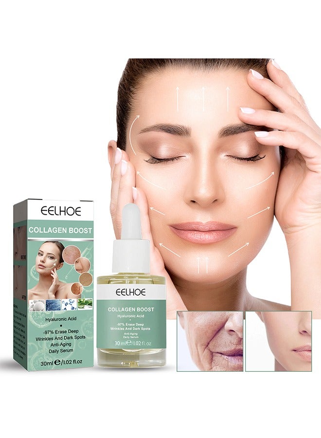 EELHOE Collagen Boost Hyaluronic Acid -97% Erase Deep Wrinkles And Dark Spots Anti-Aging Daily Serum Thinning Fine Lines - Image 1