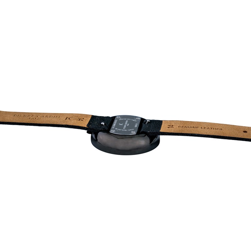 PIERRE CARDIN Women's Watch with Black Stainless Steel Case and Black Leather Band - Image 4