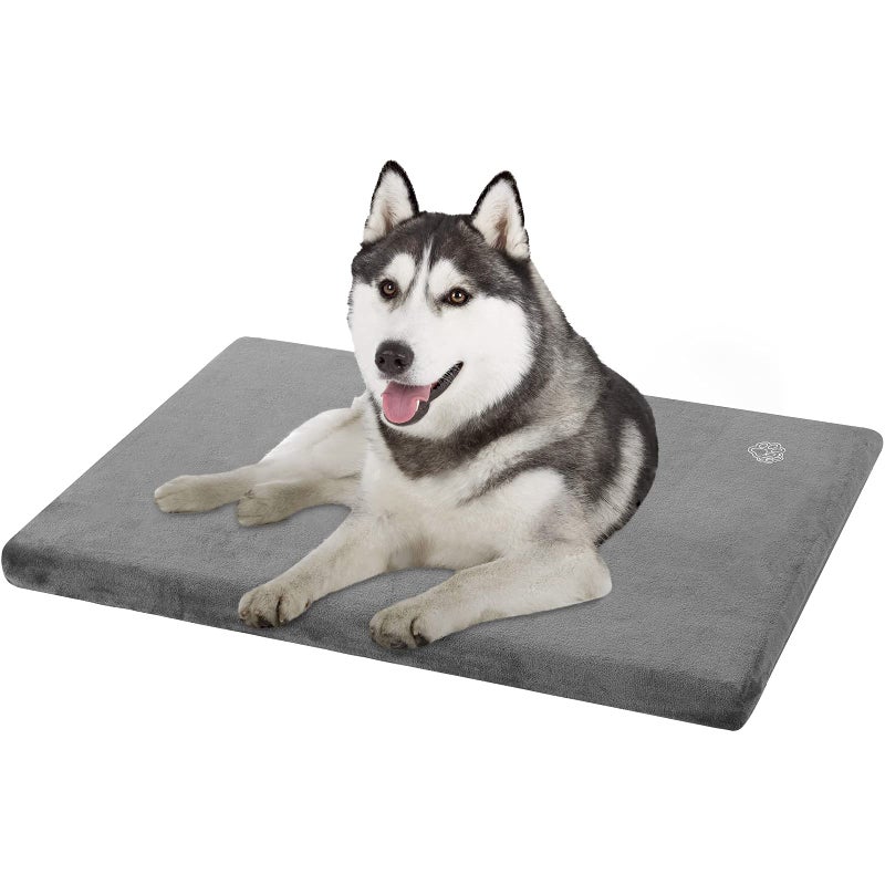 EMPSIGN Stylish Dog Bed Mat Dog Crate Pad Mattress Reversible (Cool & Warm), Water Proof Linings, Removable Machine Washable Cover, Firm Support Pet Crate Bed for Small to XX-Large Dogs, Grey - Image 1