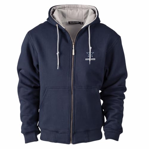 Dunbrooke NFL Dallas cowboys Craftsman Full Zip Thermal Hoodie, Navy/Grey, 5X - Image 1