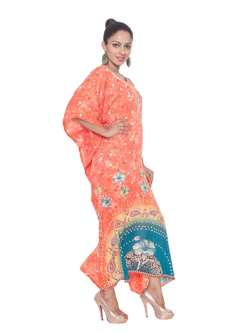 Gypsie Blu - Paisley Women Caftan Dress Plus Size Beach Coverup Loungewear Kaftan Dress for Ladies - Image 1