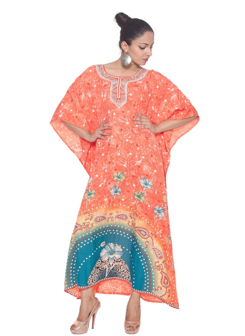 Gypsie Blu - Paisley Women Caftan Dress Plus Size Beach Coverup Loungewear Kaftan Dress for Ladies - Image 1