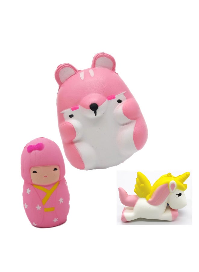 Squishy Simulation PU Slow Rebound Suit Animal Slow Rebound Toy Dessert Hardcover Combination-Color:PineFor Apple  - Image 4