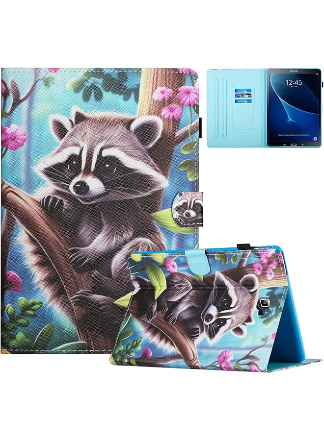 erorex Tablet Samsung Galaxy Tab A6 10.1 Inch 2016 Sm T580 T585 Pu Leather Flip Case Magnetic Card Slot Stand Protective Cover For Galaxy Tab A 10.1 Inch 2016 Raccoon - Image 1