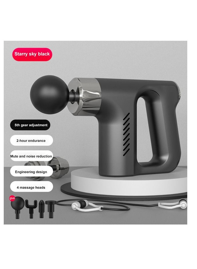 Muscle Massage Gun 5 Gears Button Control Pain Relief Sport Massage Machine Relax Body Slimming Massager Fascia With 4 Heads - Image 3