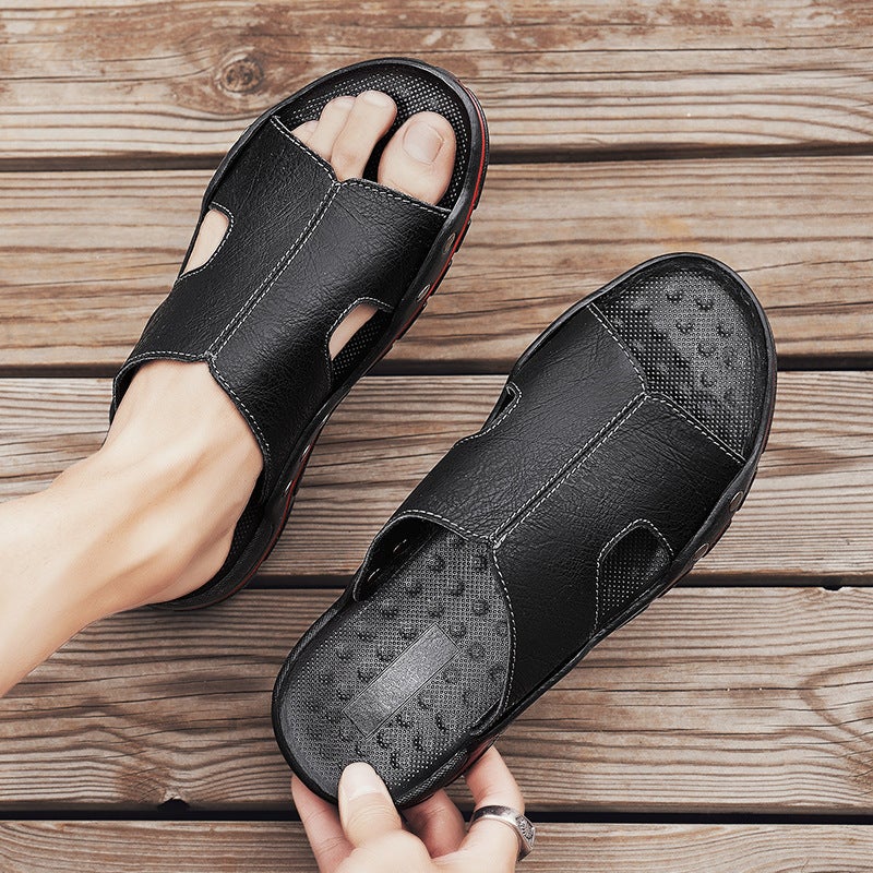 Explosions Slippers Men'S Summer Trendy Non-Slip Deodorant Men'S Sandals And Slippers Genuine Leather Outer Wear Slippers - Image 4