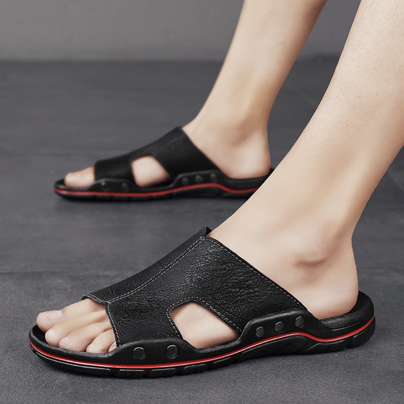 Explosions Slippers Men'S Summer Trendy Non-Slip Deodorant Men'S Sandals And Slippers Genuine Leather Outer Wear Slippers - Image 2