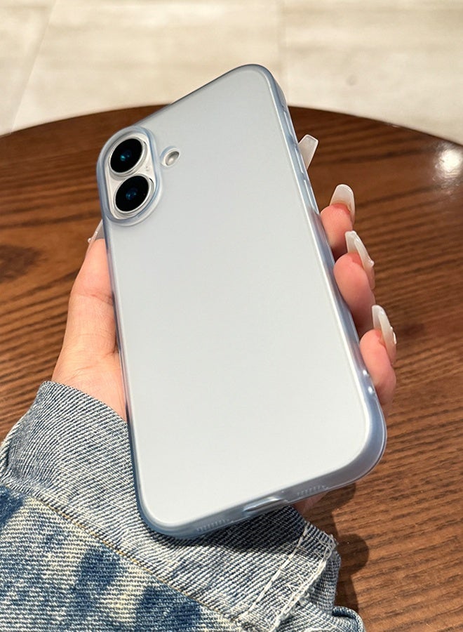 Case for Apple iPhone 17 6.1-Inch, Slim Scratch Resistant Anti-Drop, Semi-transparent Matte Back Shockproof Phone Case - Transparent Blue - Image 4