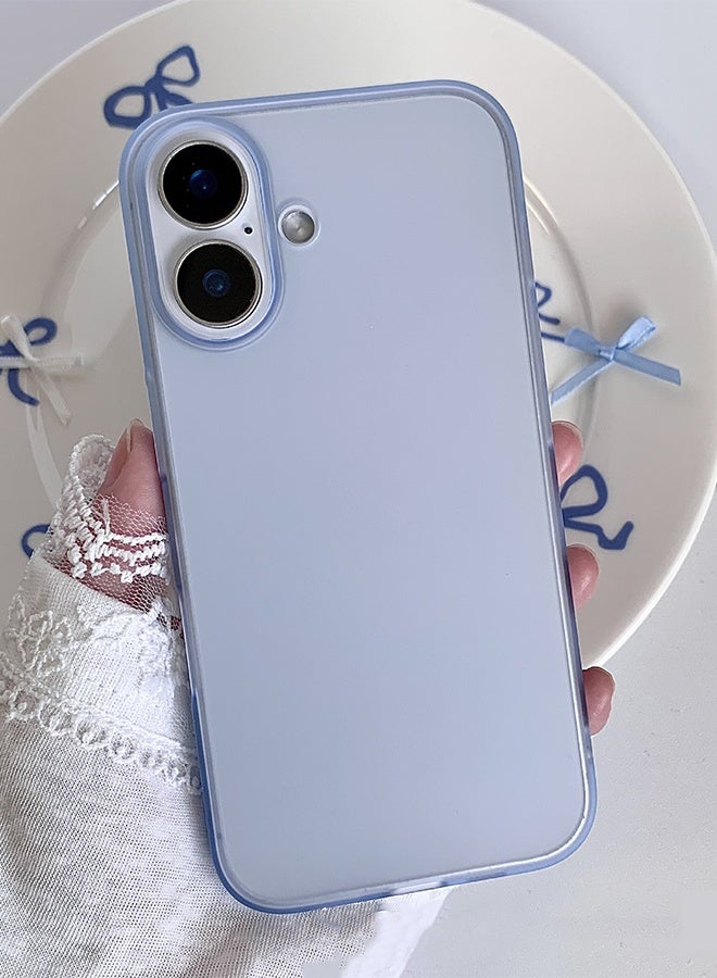 Case for Apple iPhone 17 6.1-Inch, Slim Scratch Resistant Anti-Drop, Semi-transparent Matte Back Shockproof Phone Case - Transparent Blue - Image 2