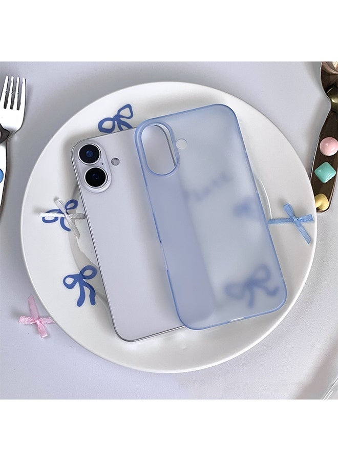 Case for Apple iPhone 17 6.1-Inch, Slim Scratch Resistant Anti-Drop, Semi-transparent Matte Back Shockproof Phone Case - Transparent Blue - Image 3