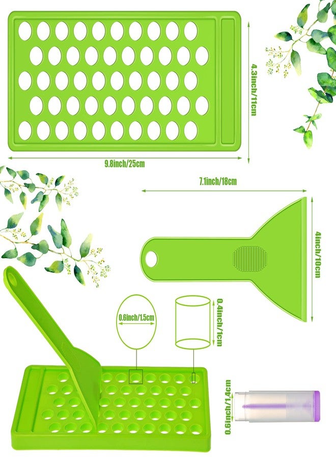 Maitys 2 Sets Green Lip Balm Tray and Spatula Lip Balm Tube Holder - Image 2