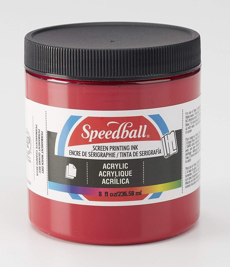 Speedball Professional Quality Acrylic Screen Printing Ink - 8 oz Dark Red