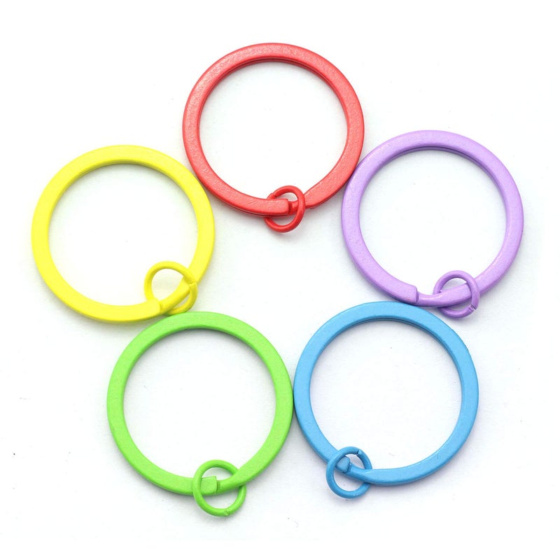 NX Garden 50PCS 30mm Colorful Flat Key Chain Ring Metal Split Keychain Key Ring for Car Home Keys Organization - Image 5