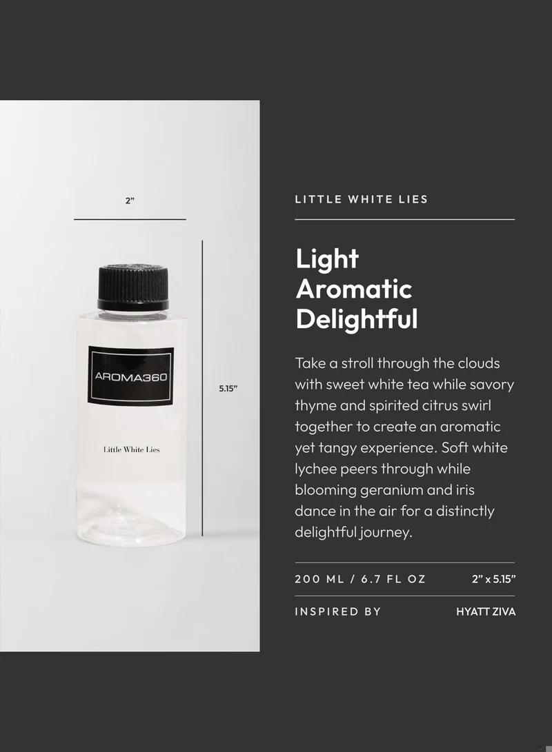 AROMA360 Little White Lies Fragrance Oil Blend - Hotel Inspired for Luxury Essential Oil Diffusers - Aromatherapy Scent Diffuser Oil - White Tea, Thyme, and Vetiver