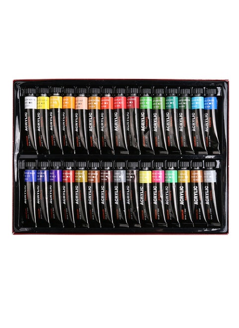 30 Colors Acrylic Paint Set Rich Pigments Colors 12ml/Tube Non Toxic Non Fading