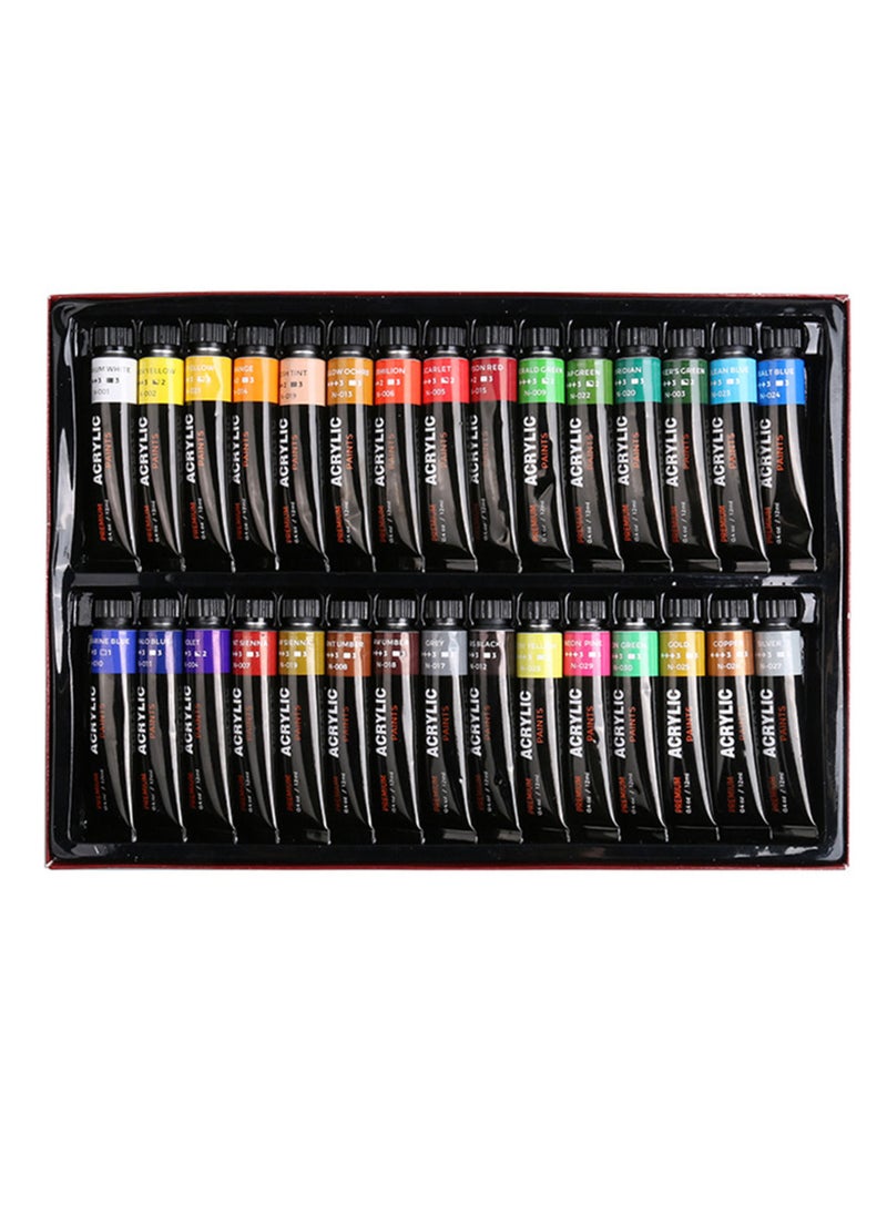 ACRYLIC 30 Colors Acrylic Paint Set Rich Pigments Colors 12ml/Tube Non Toxic Non Fading  - Image 1