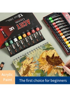 ACRYLIC 30 Colors Acrylic Paint Set Rich Pigments Colors 12ml/Tube Non Toxic Non Fading  - Image 4