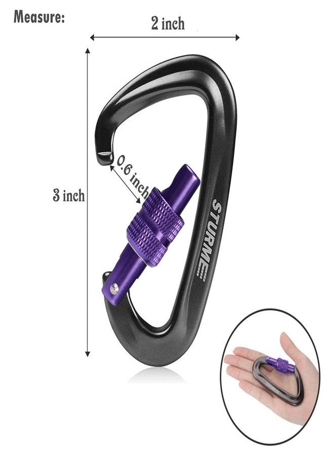 STURME 12kN (2697 lbs) Heavy Duty Locking Carabiner Clips for Outdoor, Camping, Hiking, Securing Pets, Hammock, Dog Leash Harness - Image 2
