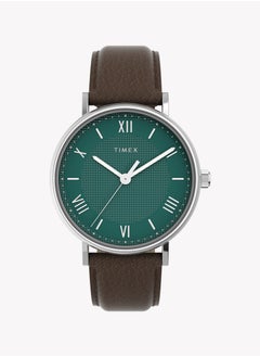 تيميكس ساعة Timex للرجال Southview مع حافظة فضية اللون وحزام جلدي بني TW2V91500 للرجال  - Image 1