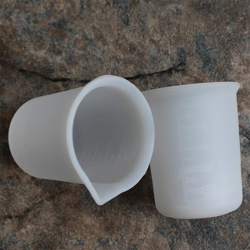 klarako 2pcs Graduated Measuring Cups Transparent Silicone Lab Liquid Container 100ML - Image 5