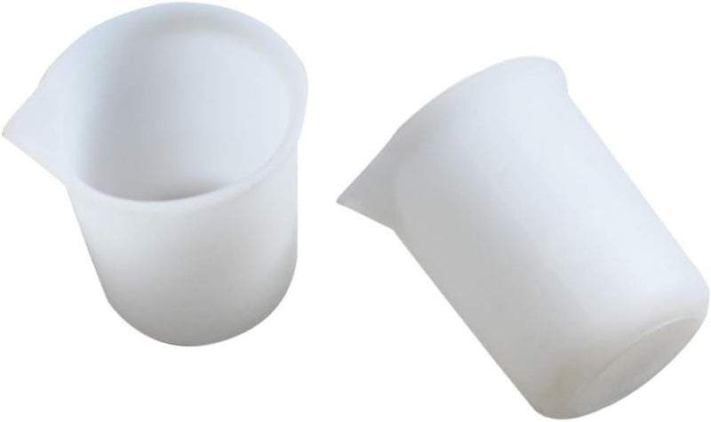 klarako 2pcs Graduated Measuring Cups Transparent Silicone Lab Liquid Container 100ML - Image 1