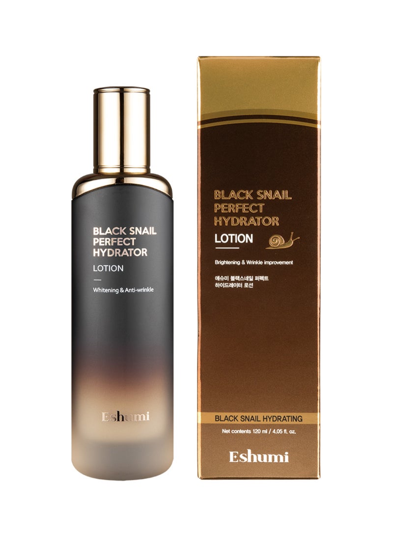 Black Snail Perfect Hydrator Lotion 120ml replenishes moisture, improves wrinkles, enhances elasticity, and brightens the skin—revealing a smoother, healthier complexion.