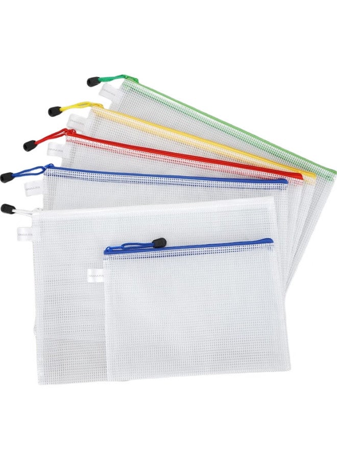 Simaa 5 Waterproof A5 Storage Bags, Mesh Zipper Pouches, Subject Classification Bags, Waterproof Exam Paper Bags, Document Bags, Office Supplies, 6856 - Image 3