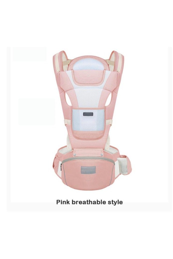 Comfortable baby carrier with hip seat, kangaroo bag, soft baby carrier from newborn to toddler from 7 to 45 pounds, front and back baby carrier for men, dad and mom 