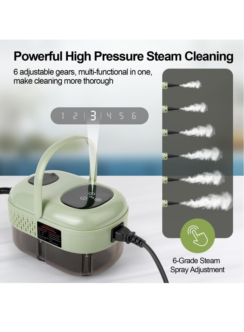 ET-LIFE Steam Cleaner, 2500W Pressurized Steamer for Cleaning, Multi-Purpose Steamer for Home, Handheld Steam Cleaner, 15s Fast Heating Car Steamer, Portable Steam Cleaner for Kitchen, Bathroom, Tile (Green) - Image 2
