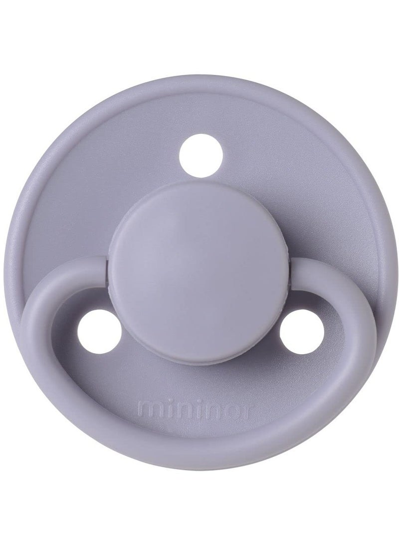 Mininor Round Pacifier Silicone 0 Months Lilac Flower - Image 2