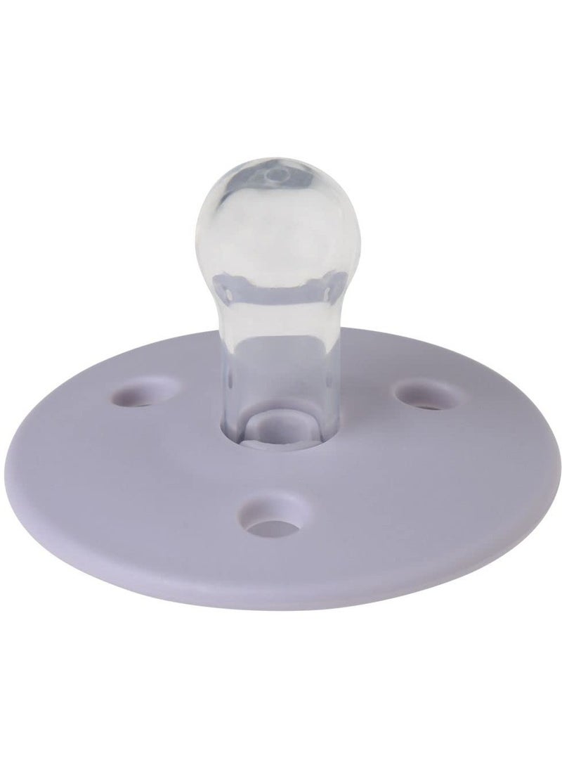 Mininor Round Pacifier Silicone 0 Months Lilac Flower - Image 1