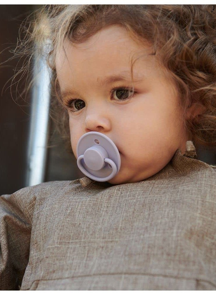 Mininor Round Pacifier Silicone 0 Months Lilac Flower - Image 3