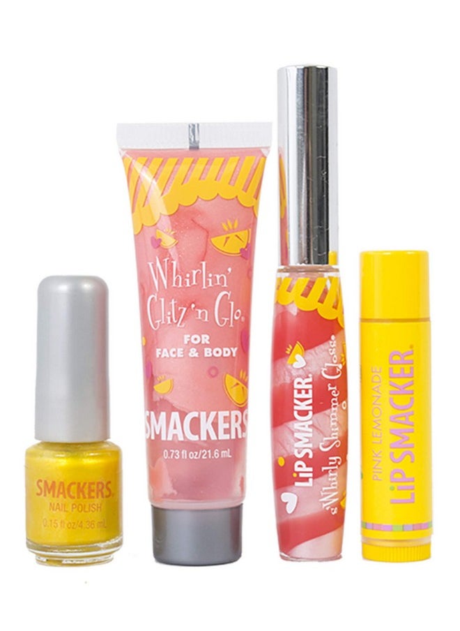 Lip Smacker Lip Smacker Pink Lemonade Glam Bag Makeup Set for Girls | Lip Balm, Lip Gloss, Nail Polish, & Lotion | Christmas Make Up Collection | Holiday Present | Gift for Girls | Set of 4  - Image 2