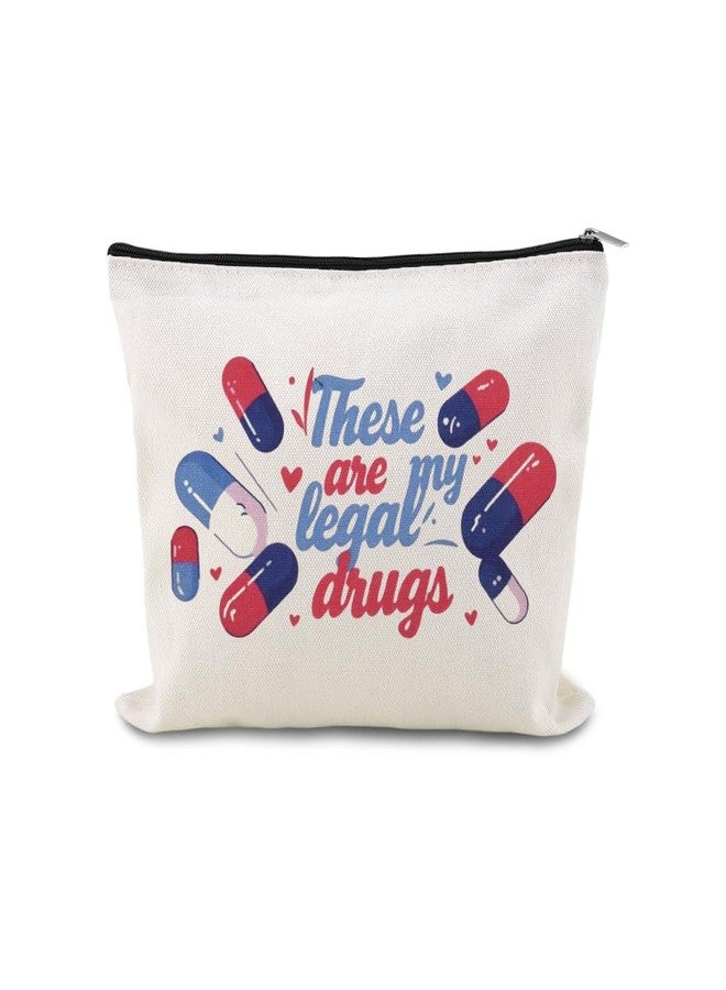 YangQian Medicine Bag for Purse Travel Makeup Bag for Women Patient Nurse Birthday Christmas Gifts for Women Pharmacist Medication Bags for Pills Drug Pouch for Female These Are My Legal Drugs Bags Case - Image 1